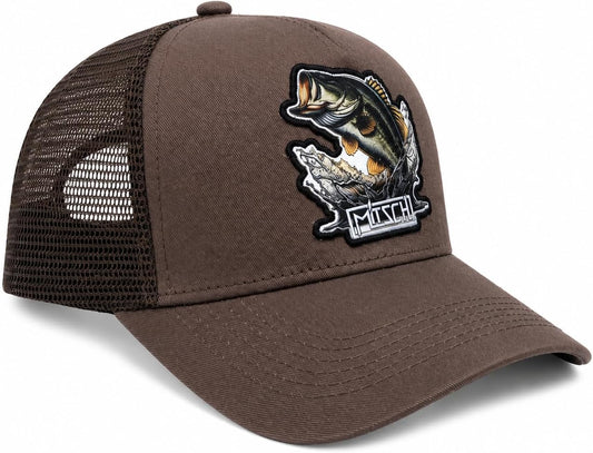 Mitsch Angler Trucker Cap Angelcap – Outdoor Basecap mit atmungsaktivem Mesh & hochwertigem Fisch-Patch – Verstellbar, Robust & Leicht – Perfekt zum Angeln, Wandern & für Freizeit